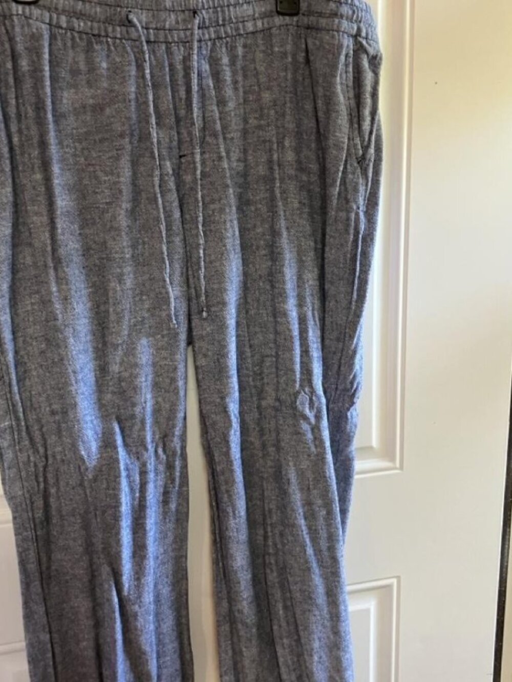Woman's Light Blue Draw String Linen Pants